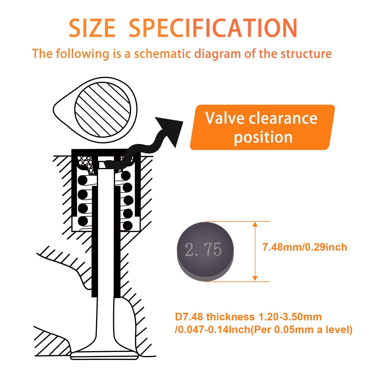 Sumi確認ページ AWSZH Adjustable Valve Shim 7.48mm Compatible with Honda